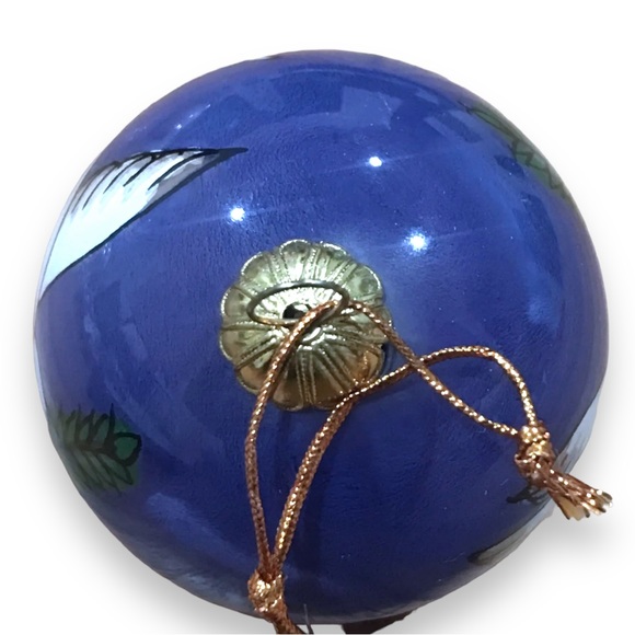 Vintage 2000 Pier 1 Li Bien "Dove & Olive Branch" Inside Art Glass Ball Ornament - Picture 6 of 10